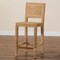 Bali & Pari Anfield Modern Bohemian Natural Seagrass and Mahogany Wood Counter Stool 243-13486-ZORO - alternate 9